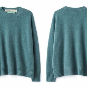 Anthropologie Pilcro 100% Cashmere Sweater 2X Teal Green Crewneck Pullover